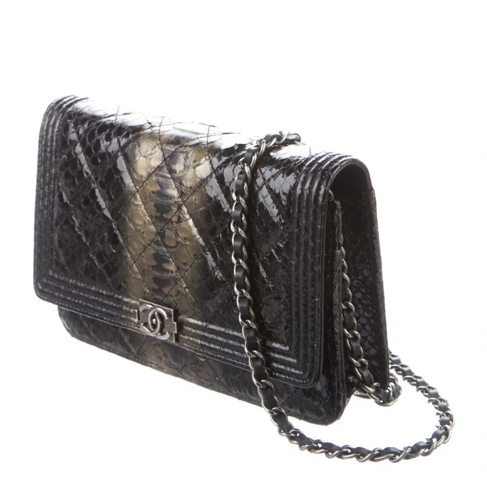 Chanel Python Boy Wallet On Chain - Picture 2 of 6